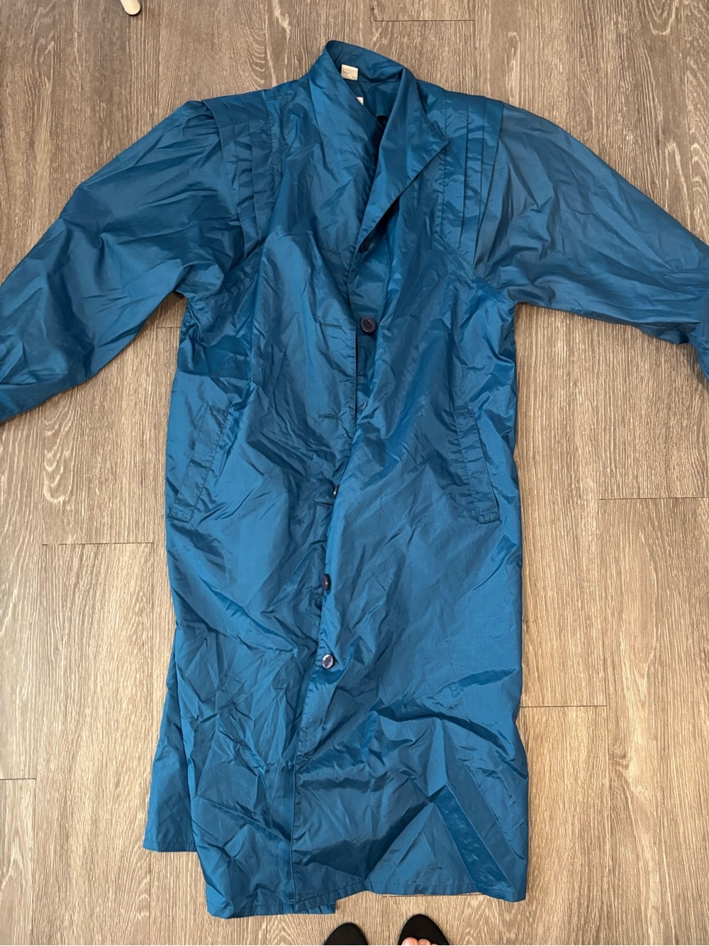 Vintage color pop totes Teal Blue Lightweight Trench Coat